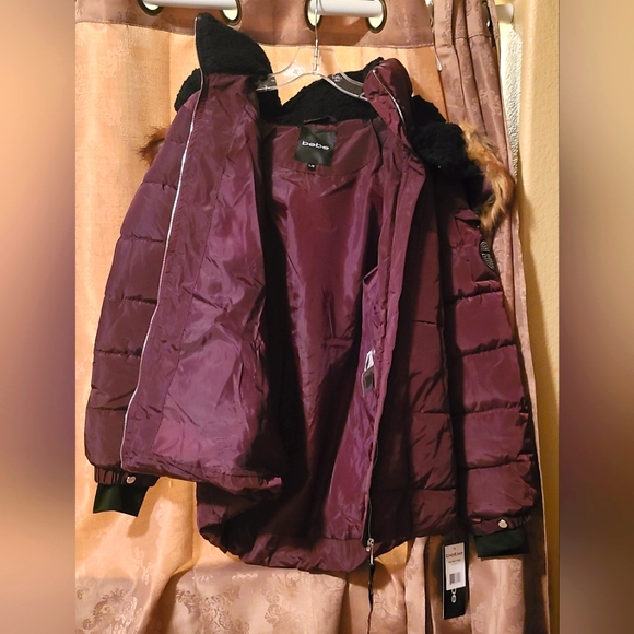 Bebe Women's Puffer Jacket, Large, Cranberry Red - Picture 2 of 5